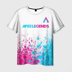 Мужская футболка Apex Legends neon gradient style посередине