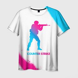 Мужская футболка Counter Strike neon gradient style