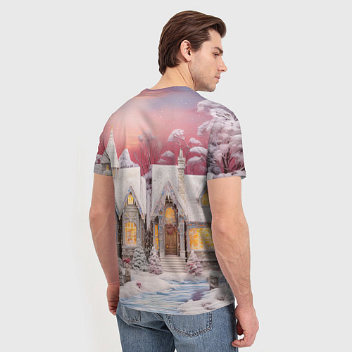 Мужская футболка Звезды и подарки новогодней ночи / 3D-принт – фото 4