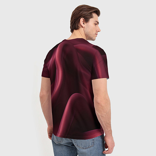 Мужская футболка Бордовый шелк / 3D-принт – фото 4