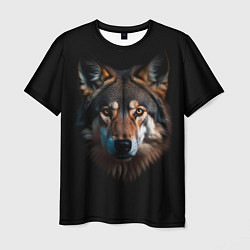 Мужская футболка Серый хищник волк