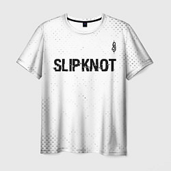 Футболка мужская Slipknot glitch на светлом фоне посередине, цвет: 3D-принт