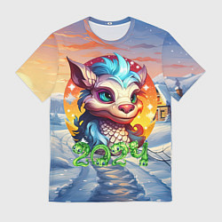 Мужская футболка Новогодний дракон 2024