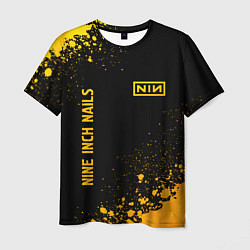 Мужская футболка Nine Inch Nails - gold gradient вертикально