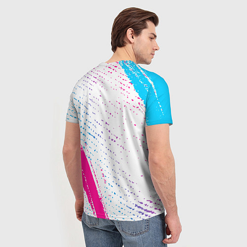 Мужская футболка Thousand Foot Krutch neon gradient style вертикаль / 3D-принт – фото 4