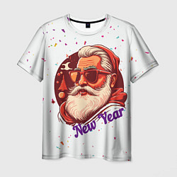 Мужская футболка Санта в очках
