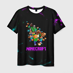 Мужская футболка Minecraft neon краски