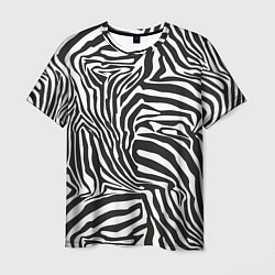 Мужская футболка Шкура зебры черно - белая графика