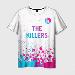 Мужская футболка The Killers neon gradient style посередине