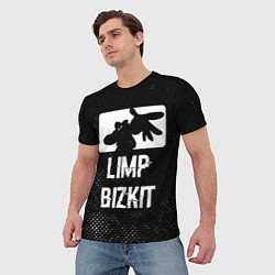 Футболка мужская Limp Bizkit glitch на темном фоне, цвет: 3D-принт — фото 2