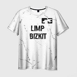 Мужская футболка Limp Bizkit glitch на светлом фоне посередине