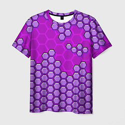 Мужская футболка Фиолетовая энерго-броня из шестиугольников