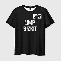 Футболка мужская Limp Bizkit glitch на темном фоне посередине, цвет: 3D-принт