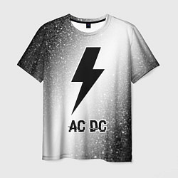 Мужская футболка AC DC glitch на светлом фоне