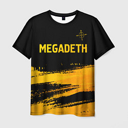 Футболка мужская Megadeth - gold gradient посередине, цвет: 3D-принт