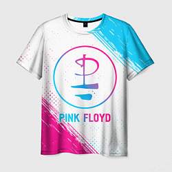 Мужская футболка Pink Floyd neon gradient style