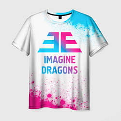 Мужская футболка Imagine Dragons neon gradient style