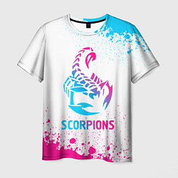 Футболка мужская Scorpions neon gradient style, цвет: 3D-принт