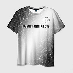 Футболка мужская Twenty One Pilots glitch на светлом фоне посередин, цвет: 3D-принт