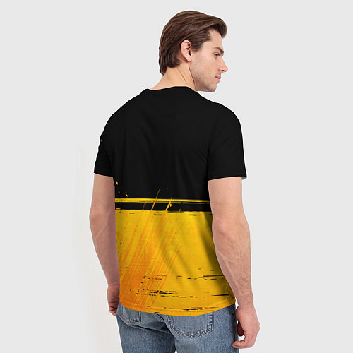 Мужская футболка Bring Me the Horizon - gold gradient посередине / 3D-принт – фото 4