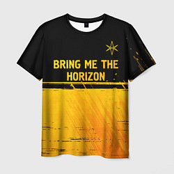 Мужская футболка Bring Me the Horizon - gold gradient посередине