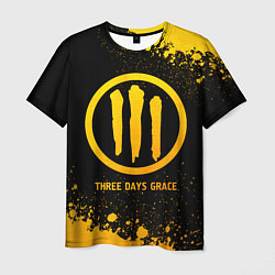 Мужская футболка Three Days Grace - gold gradient