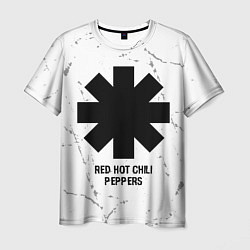 Мужская футболка Red Hot Chili Peppers glitch на светлом фоне