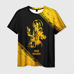 Мужская футболка Iron Maiden - gold gradient