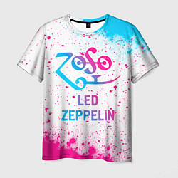 Мужская футболка Led Zeppelin neon gradient style