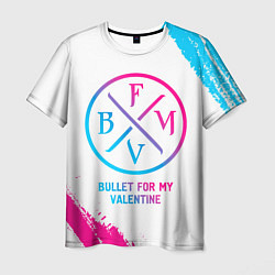 Мужская футболка Bullet For My Valentine neon gradient style