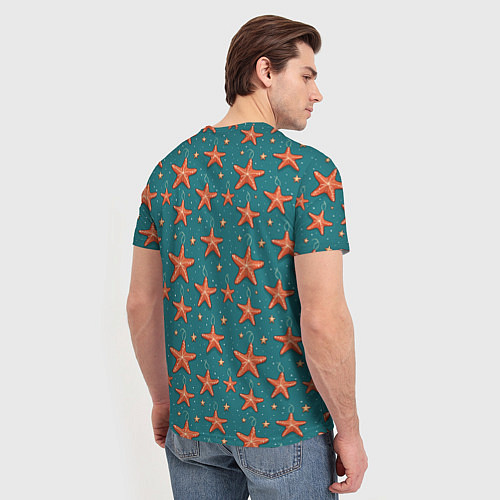 Мужская футболка Морские звезды тоже хотят на ёлку / 3D-принт – фото 4