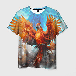Мужская футболка Птица феникс в огне