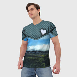 Футболка мужская Облачные сердца, цвет: 3D-принт — фото 2