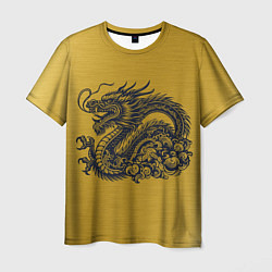 Мужская футболка Дракон на золоте