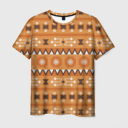 Мужская футболка Brown tribal geometric