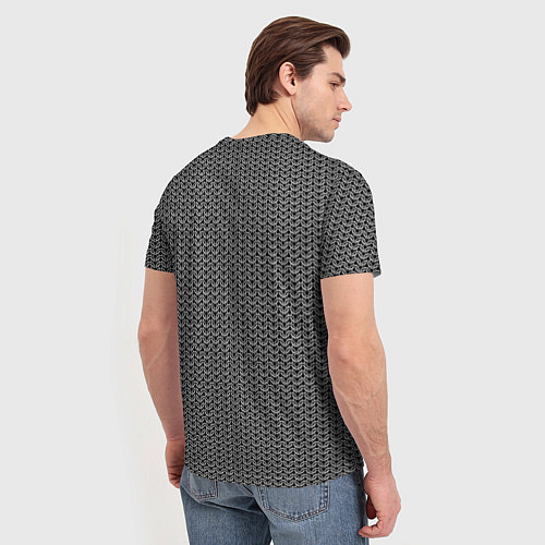 Мужская футболка Кованная металлическая кольчуга / 3D-принт – фото 4