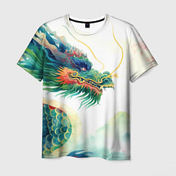 Мужская футболка Japanese dragon - watercolor art