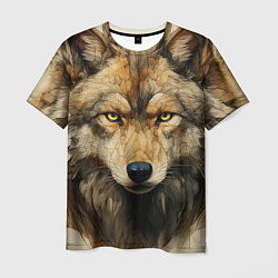 Мужская футболка Волк в стиле диаграмм Давинчи
