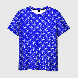 Мужская футболка Паттерн снежинки синий
