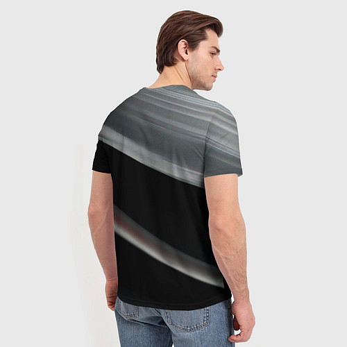 Мужская футболка Black grey abstract / 3D-принт – фото 4