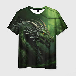 Мужская футболка Зеленый дракон символ 2024