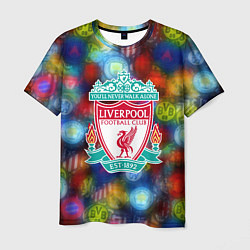 Мужская футболка Liverpool все logo неон
