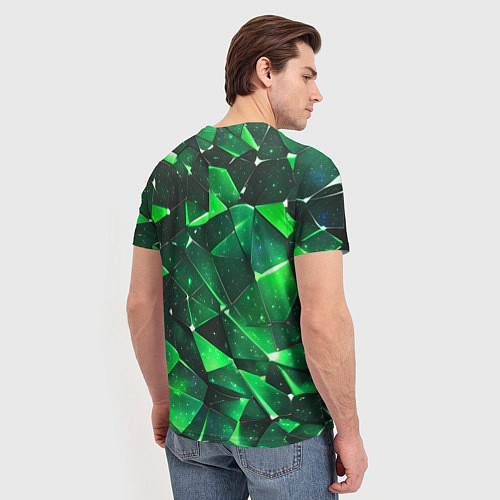 Мужская футболка Зелёное разбитое стекло / 3D-принт – фото 4