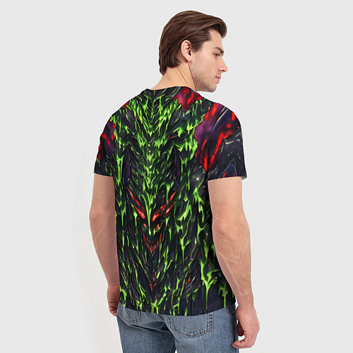 Мужская футболка Green and red slime / 3D-принт – фото 4