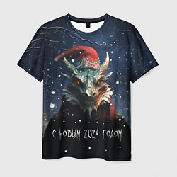 Мужская футболка Лесной дракон - Новый год