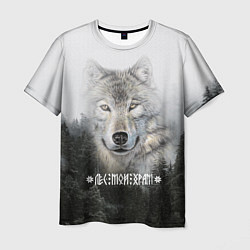 Мужская футболка Волк - лес мой храм