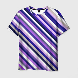 Мужская футболка Полосы фиолетовые диагональ