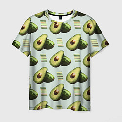 Мужская футболка Авокадо и полосы