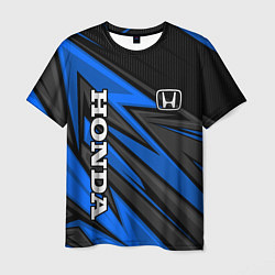 Мужская футболка Honda motors - синяя спортивная абстракция