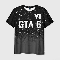 Мужская футболка GTA 6 glitch на темном фоне посередине